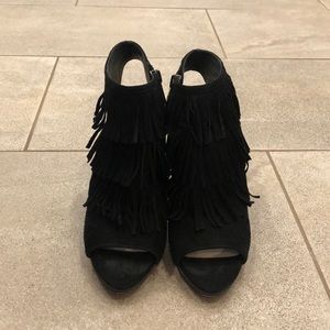 Worn once peep toe bootie heels. Vince Camuto